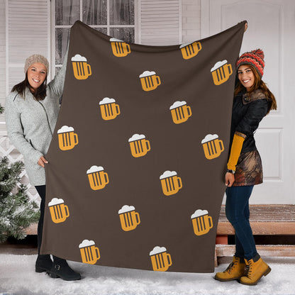 Beer Pattern Print Design 01 Premium Blanket