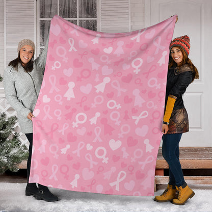 Breast cancer Pattern Print Design 01 Premium Blanket