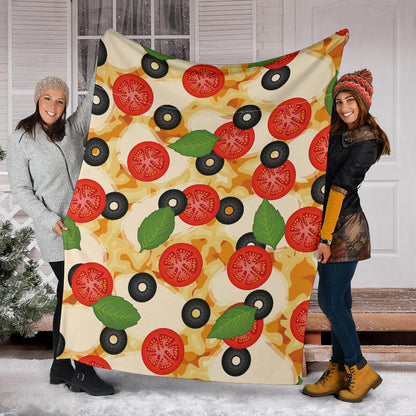 Pizza Pattern Print Design A05 Premium Blanket