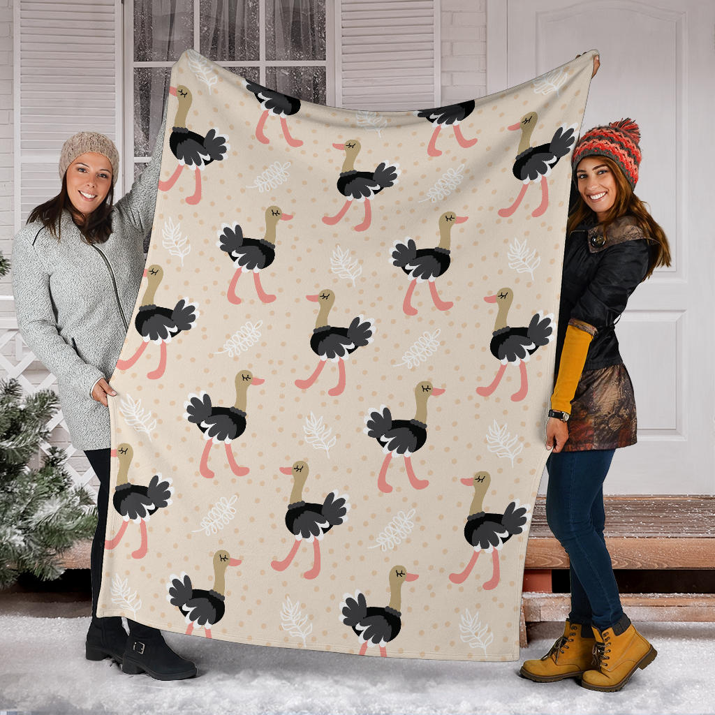 Ostrich Pattern Print Design 02 Premium Blanket