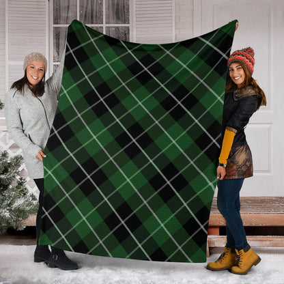Plaid Green Pattern Print Design A05 Premium Blanket