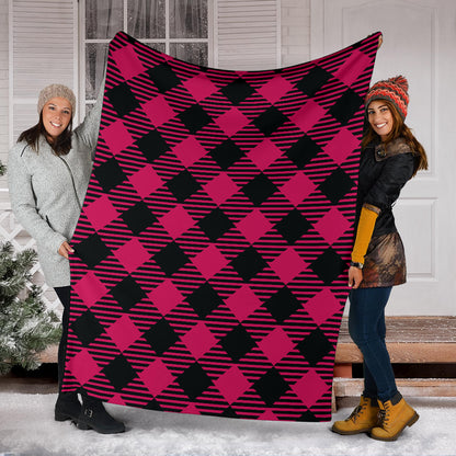 Buffalo check Pink Pattern Print Design 01 Premium Blanket