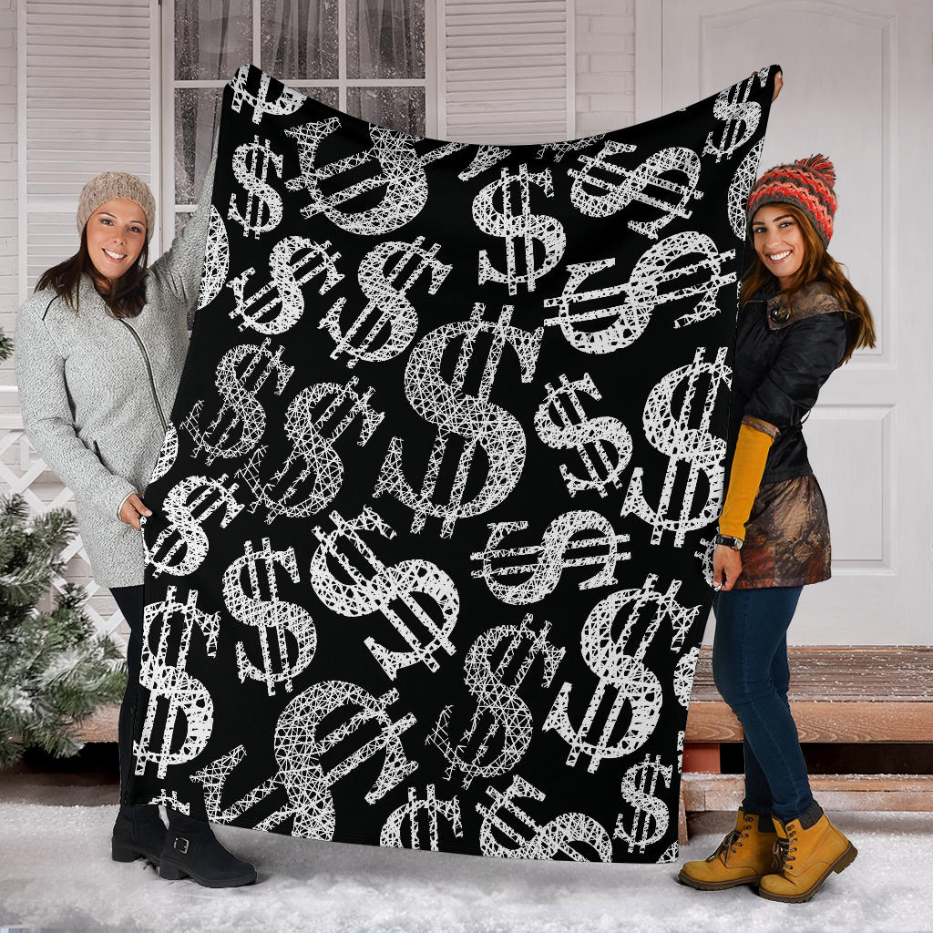 Money Pattern Print Design 02 Premium Blanket