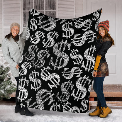 Money Pattern Print Design 02 Premium Blanket