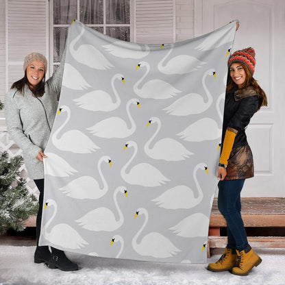 Swan Pattern Print Design 02 Premium Blanket