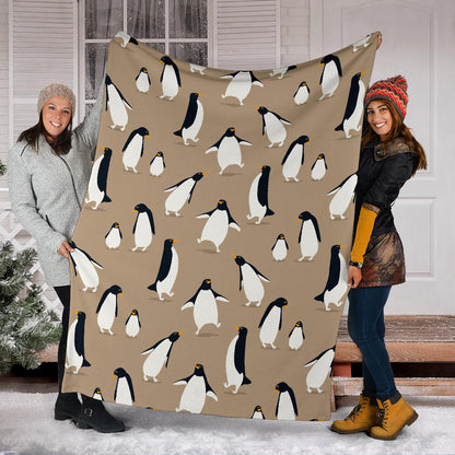Penguin Pattern Print Design A01 Premium Blanket