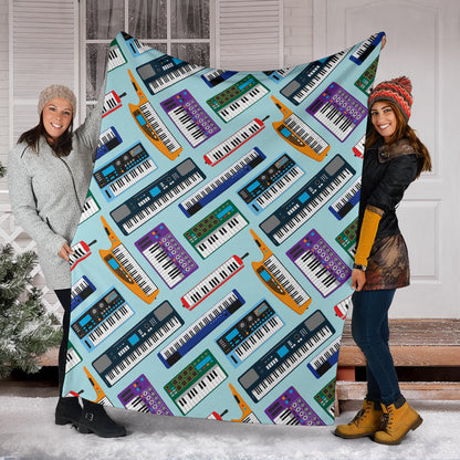 Synthesizer Pattern Print Design 02 Premium Blanket