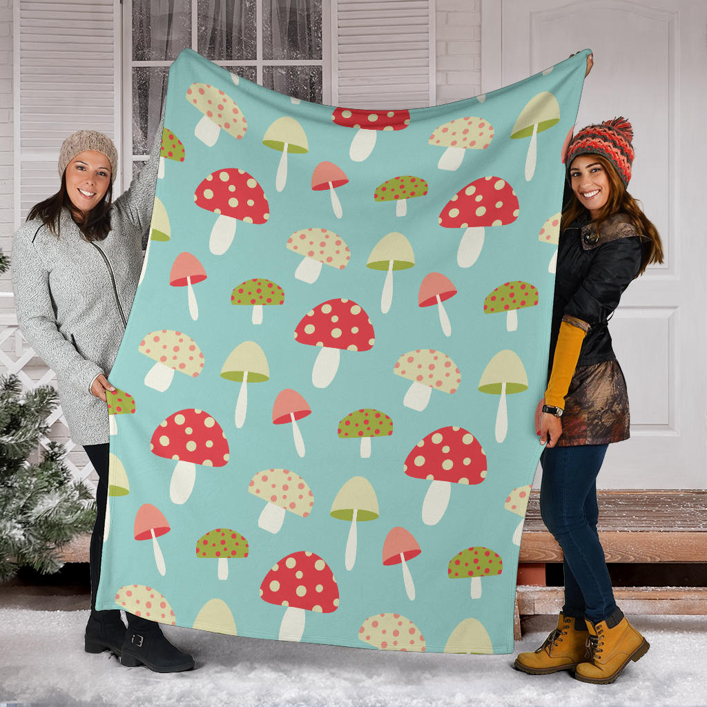 Mushroom Pattern Print Design A01 Premium Blanket