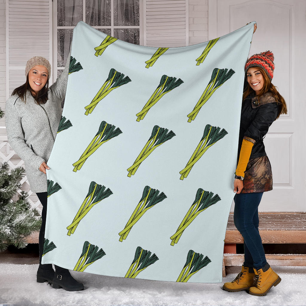 Leek Pattern Print Design 03 Premium Blanket