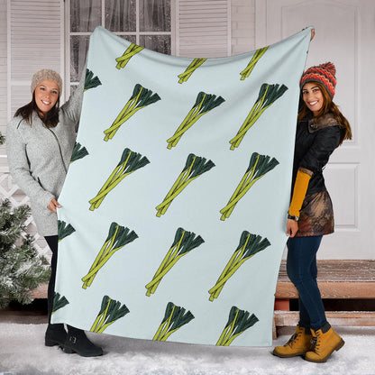 Leek Pattern Print Design 03 Premium Blanket
