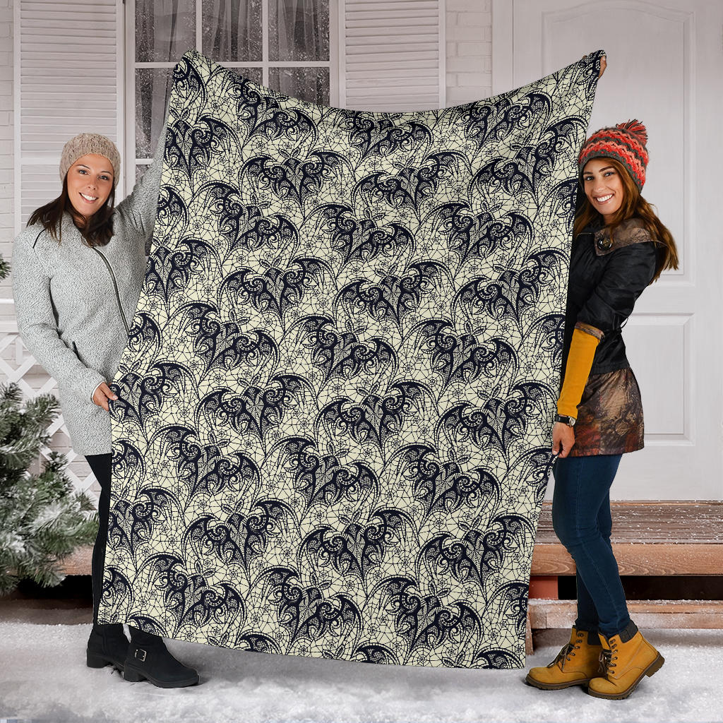 Bat Tribal Pattern Print Design 06 Premium Blanket