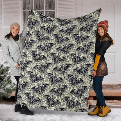 Bat Tribal Pattern Print Design 06 Premium Blanket