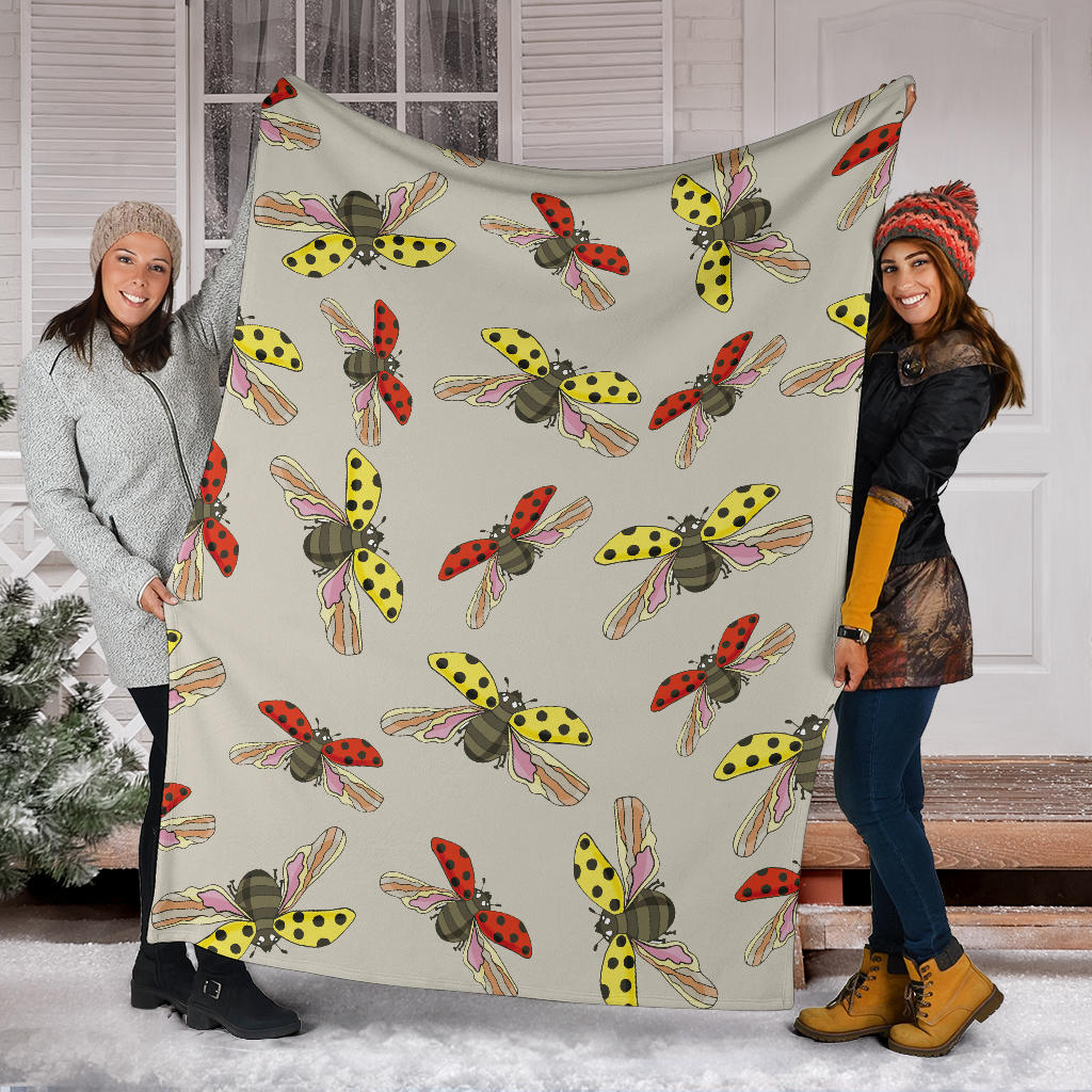 Ladybug Pattern Print Design 04 Premium Blanket