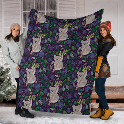 Koala Pattern Print Design 06 Premium Blanket