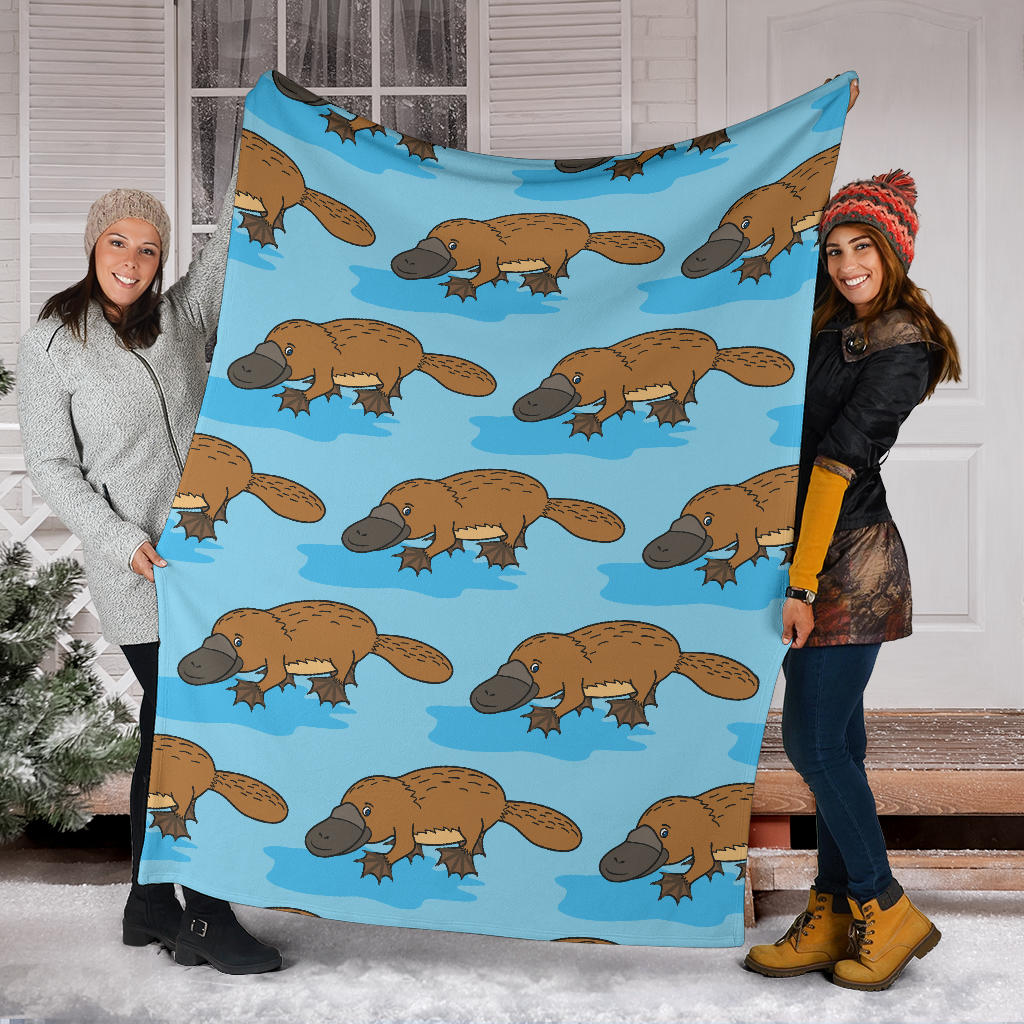 Platypus Pattern Print Design A02 Premium Blanket