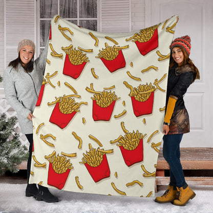 French Fried Pattern Print Design 01 Premium Blanket