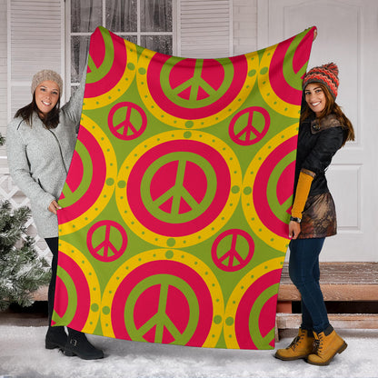 Peace Sign Pattern Print Design A01 Premium Blanket