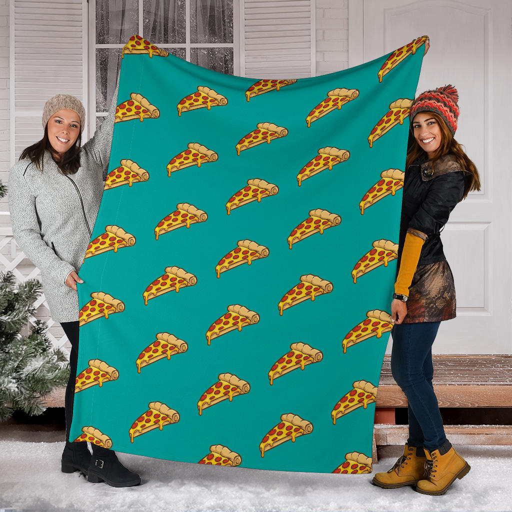 Pizza Pattern Print Design A03 Premium Blanket