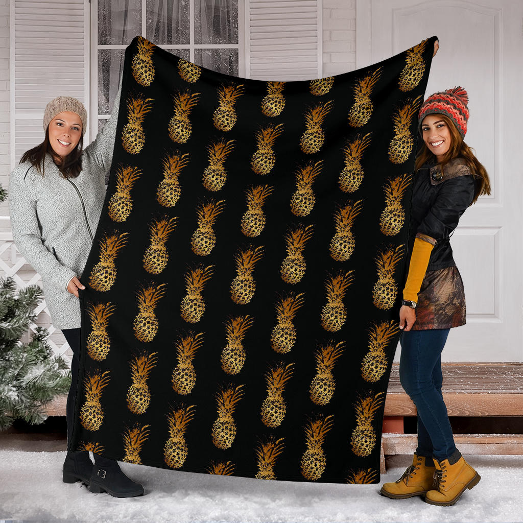 Pineapple Pattern Print Design A02 Premium Blanket