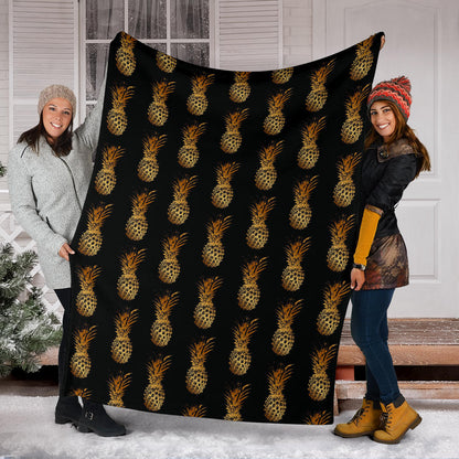 Pineapple Pattern Print Design A02 Premium Blanket