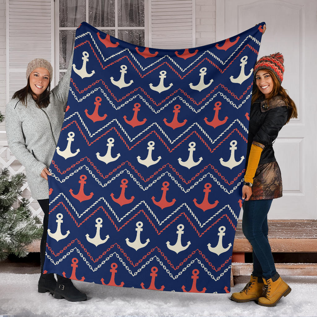 Anchor Pattern Print Design 07 Premium Blanket
