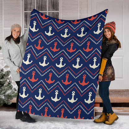 Anchor Pattern Print Design 07 Premium Blanket