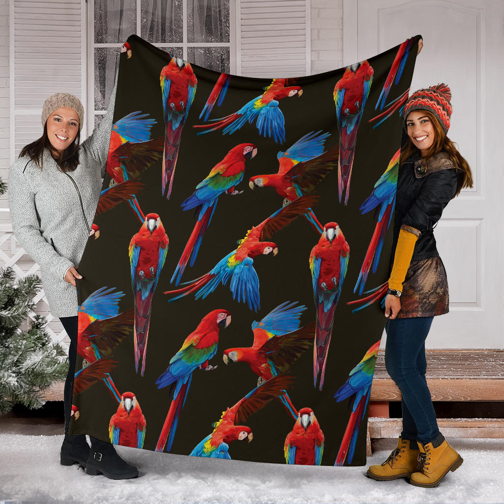 Macaw Pattern Print Design 04 Premium Blanket