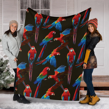 Macaw Pattern Print Design 04 Premium Blanket
