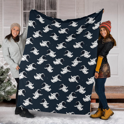 Astronaut Pattern Print Design 02 Premium Blanket