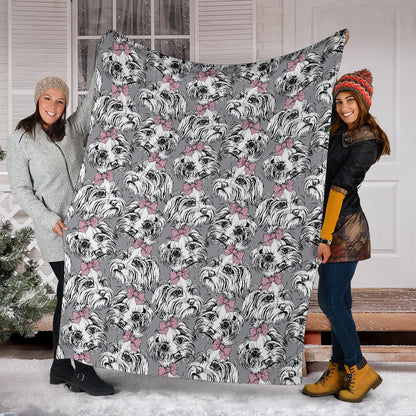 Maltese Pattern Print Design 01 Premium Blanket