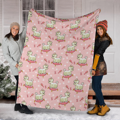 Bichons Frise Pattern Print Design 01 Premium Blanket