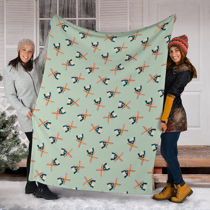 Windmill Pattern Print Design 02 Premium Blanket