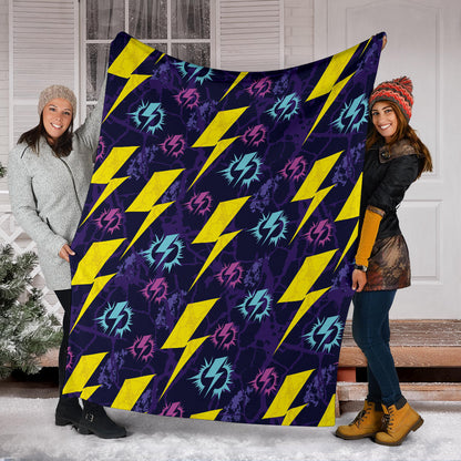 Lightning Thunder Pattern Print Design 01 Premium Blanket