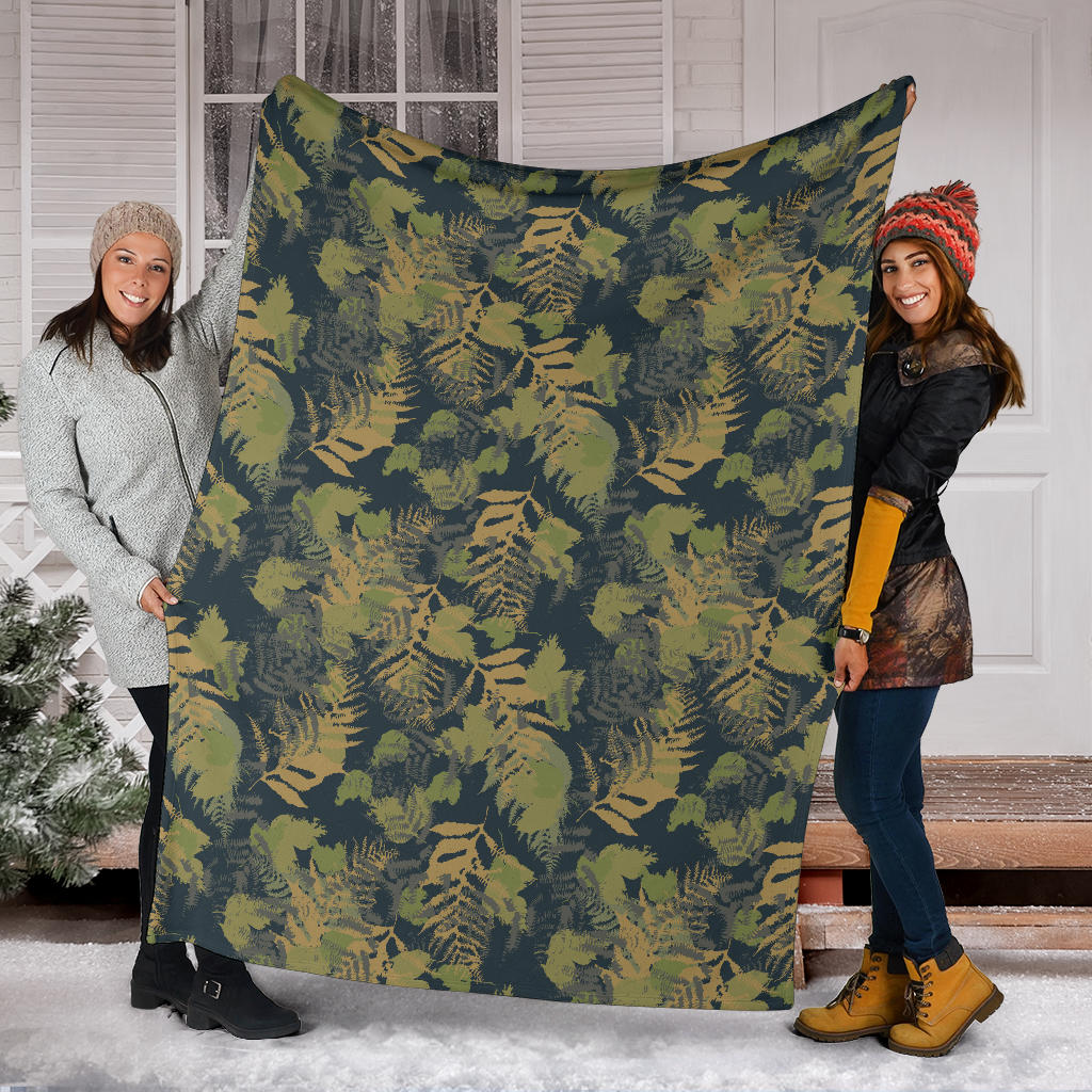 Camouflage Tropical Pattern Print Design 04 Premium Blanket