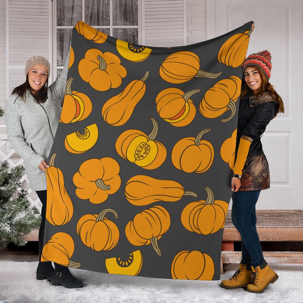 Pumpkin Pattern Print Design A03 Premium Blanket