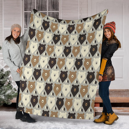 Bear Pattern Print Design 04 Premium Blanket