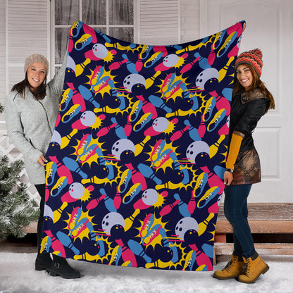 Bowling Pattern Print Design 02 Premium Blanket