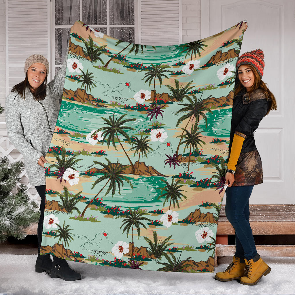 Pacific island Pattern Print Design A03 Premium Blanket