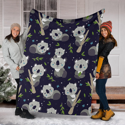 Koala Pattern Print Design 04 Premium Blanket