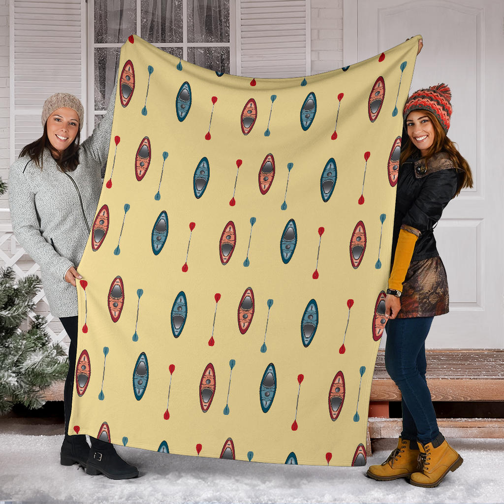 Kayak Pattern Print Design 02 Premium Blanket