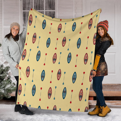 Kayak Pattern Print Design 02 Premium Blanket