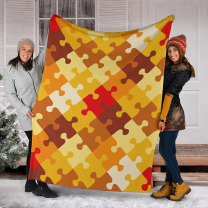 Puzzle Pattern Print Design A01 Premium Blanket