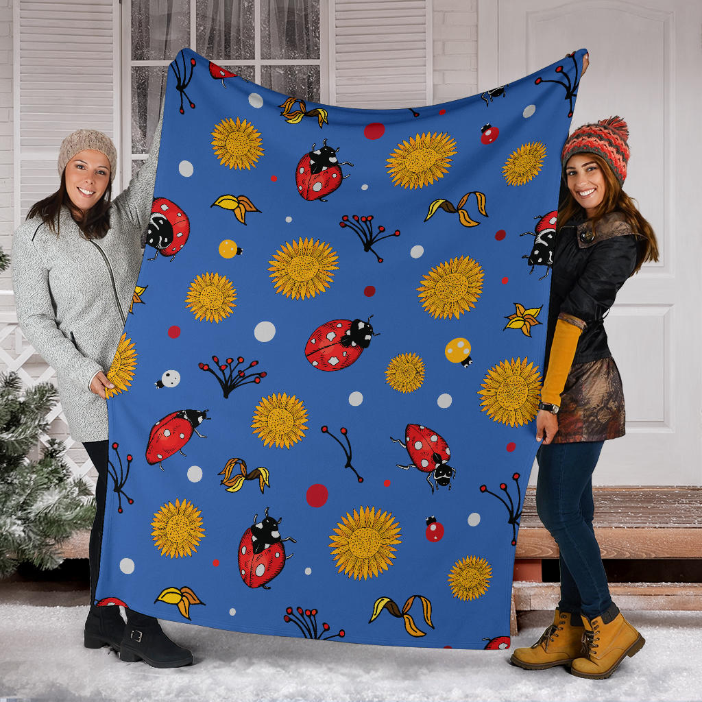 Ladybug Pattern Print Design 05 Premium Blanket