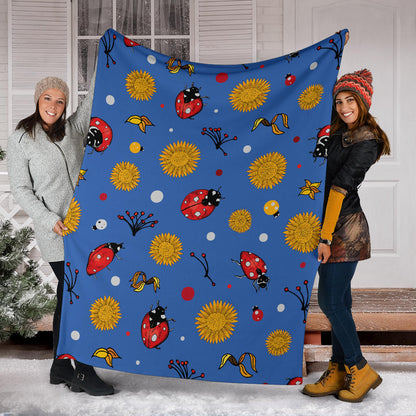 Ladybug Pattern Print Design 05 Premium Blanket