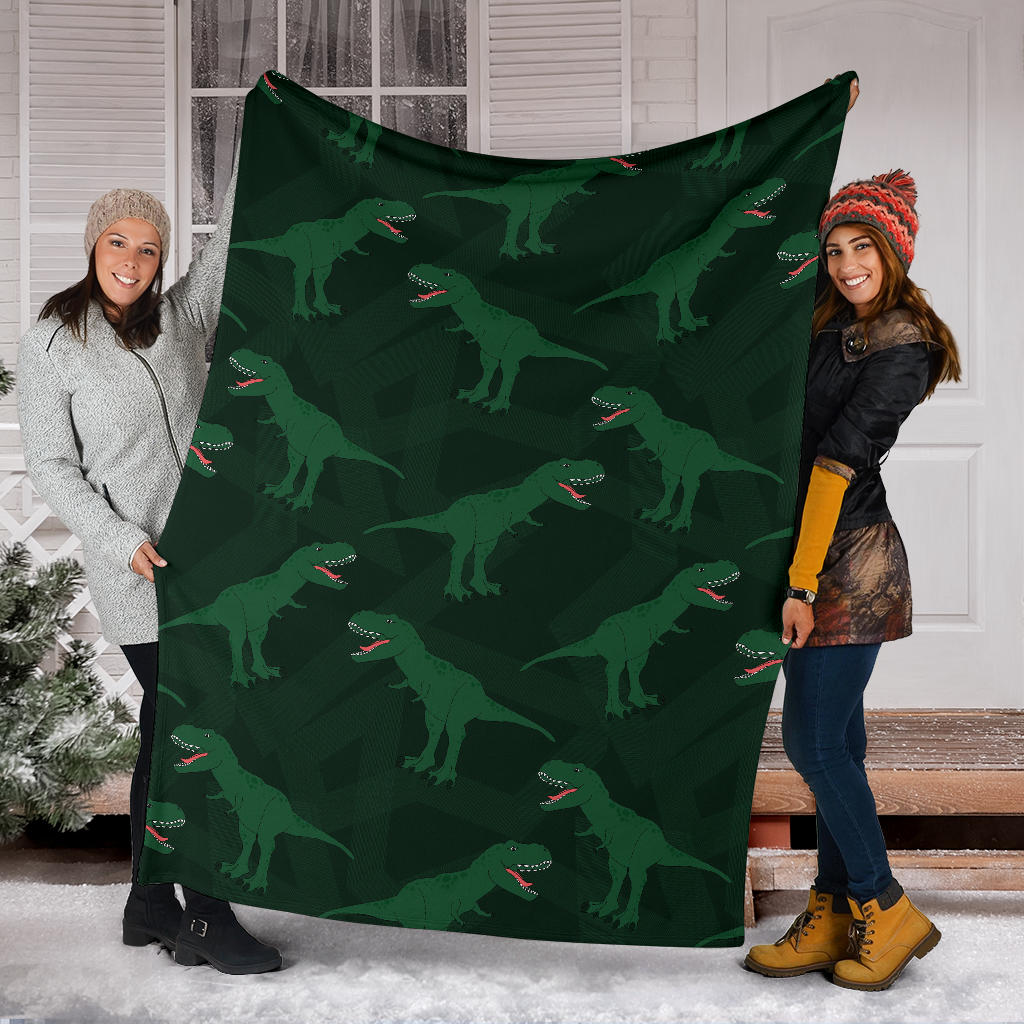 T Rex Pattern Print Design A06 Premium Blanket