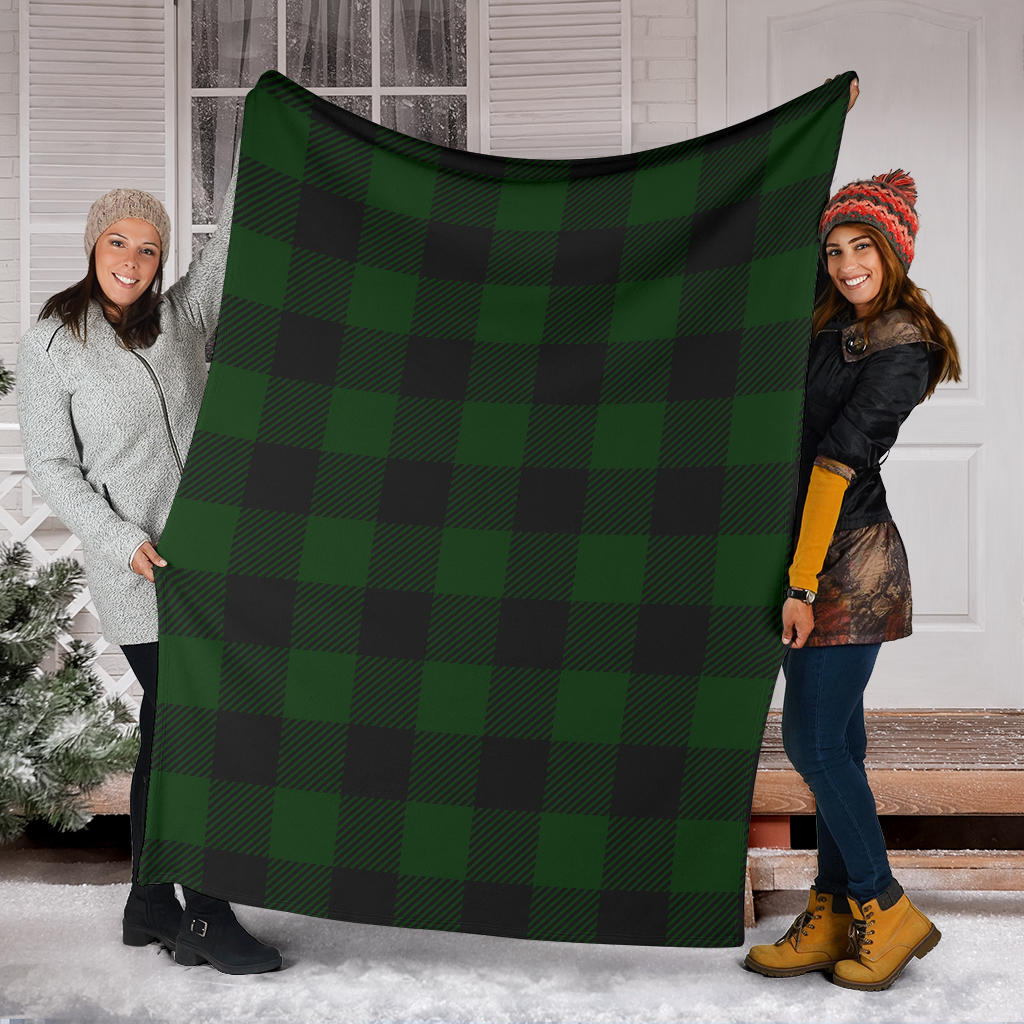 Buffalo check Green Pattern Print Design 02 Premium Blanket