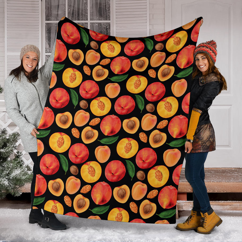 Peach Pattern Print Design A02 Premium Blanket