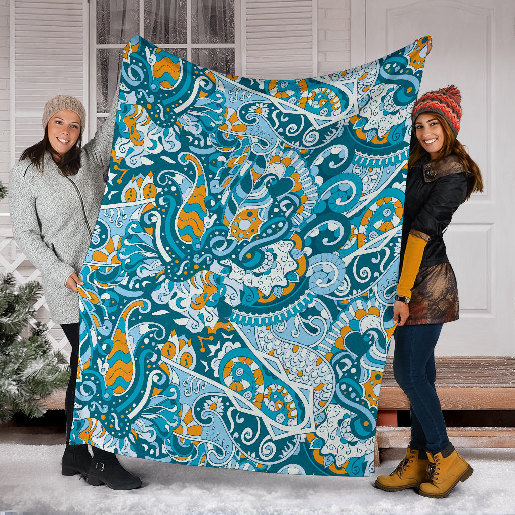 Funky Retro Pattern Print Design A03 Premium Blanket