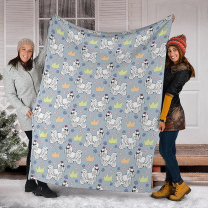 Maltese Pattern Print Design 04 Premium Blanket
