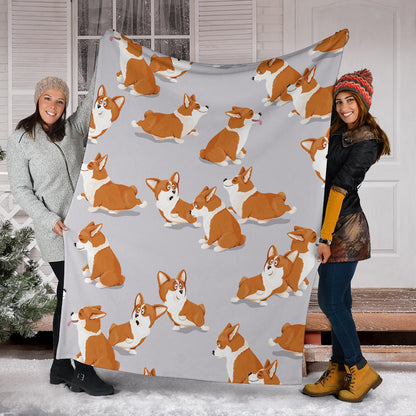 Pembroke Welsh Corgis Pattern Print Design A04 Premium Blanket